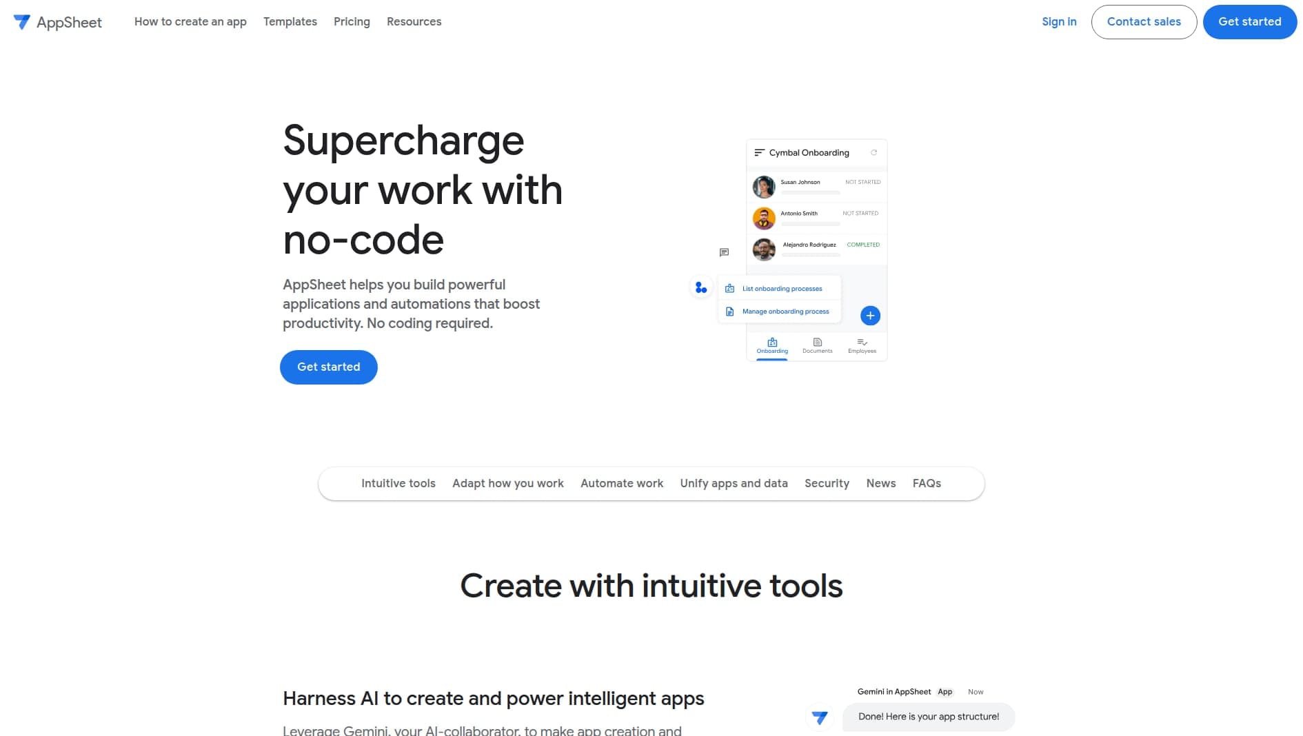 AppSheet website screenshot