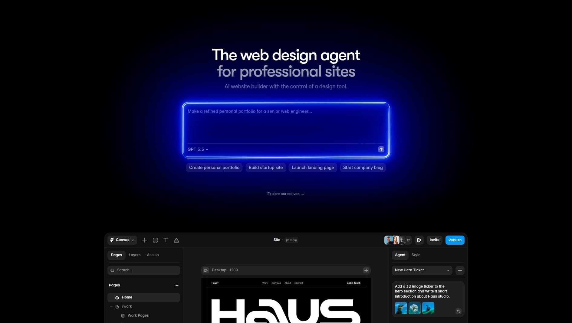 Framer website screenshot