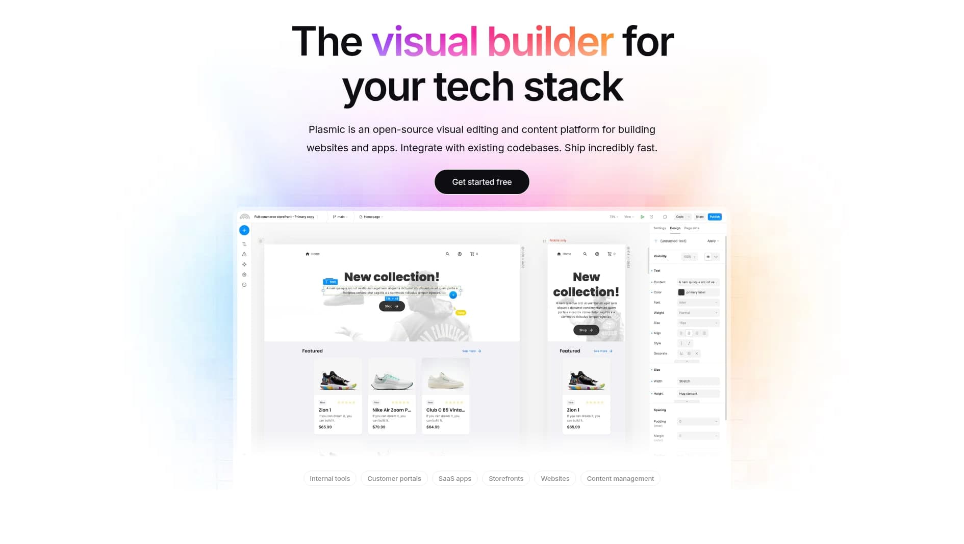 Plasmic website screenshot
