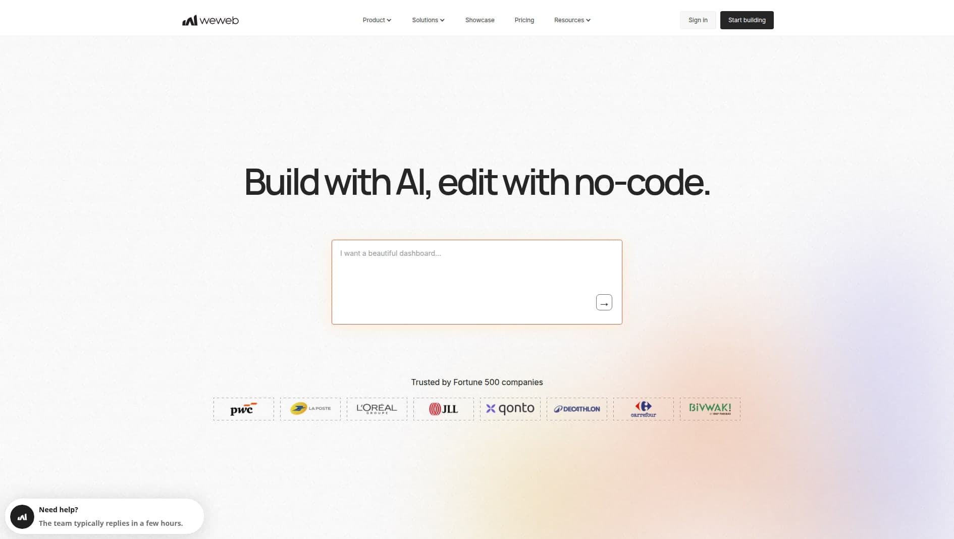 WeWeb website screenshot